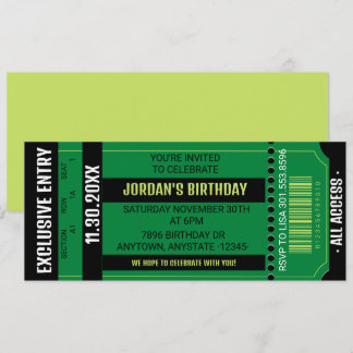 Invitation de fête de billet | Invitation à tout é