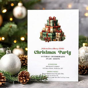 Invitation de fête de cadeaux de Noël victoriens é