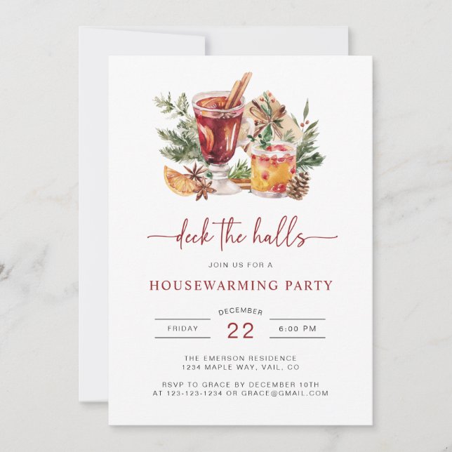 Invitation de fête de cocktail de Noël (Devant)