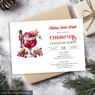 Invitation de fête de cocktails de Noël amusante m