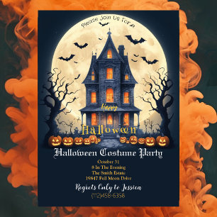 Invitation de fête de costume d'Halloween de maiso
