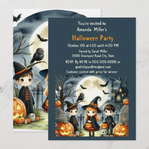 Invitation de fête de costume d'Halloween pour enf