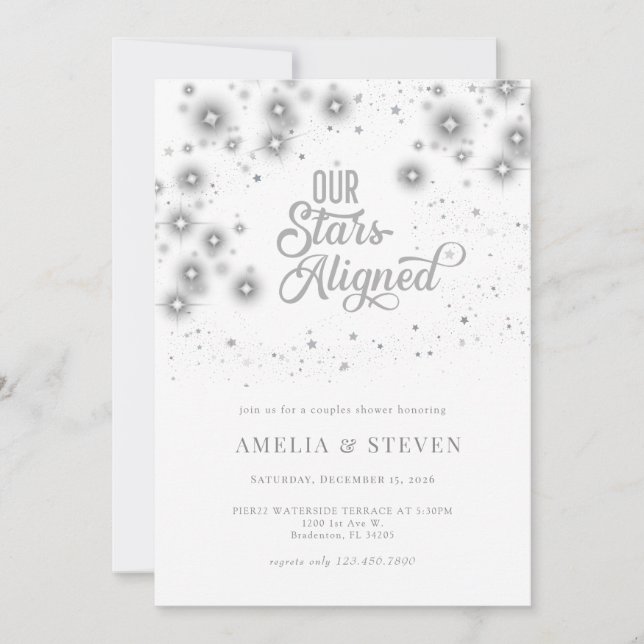 Invitation de fête de couples | Étoiles de la Gala (Devant)