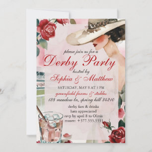 Invitation de fête de course de chevaux Derby vint