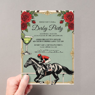 Invitation de fête de course de chevaux Derby Vint