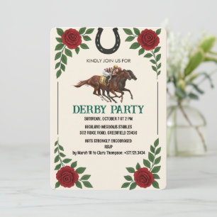 Invitation de fête de course de chevaux Derby vint