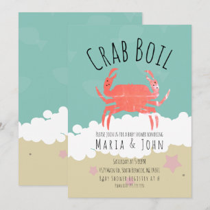 Invitation de fête de crabe bouillie Baby Shower P