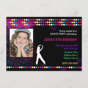Invitation de fête de danse disco Just Dance Party
