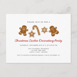 Invitation de fête de décoration de biscuits de No