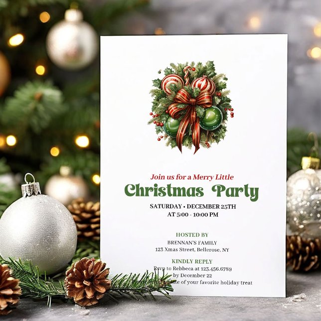 Invitation de fête de décoration de Noël rétro rêv (Dreamy retro Christmas angel party invitation

)