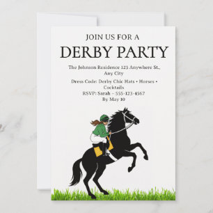 Invitation de fête de Derby de course de chevaux v