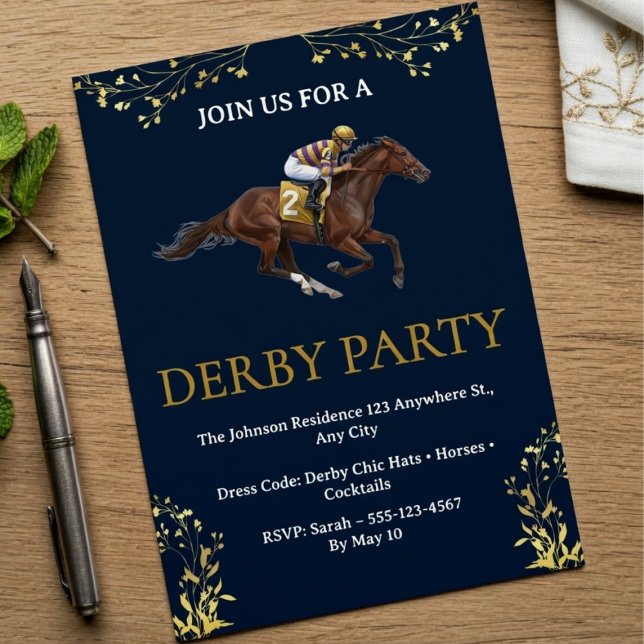 Invitation de fête de derby de course de chevaux v (Créateur téléchargé)