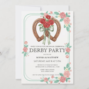 Invitation de fête de derby de course de chevaux v
