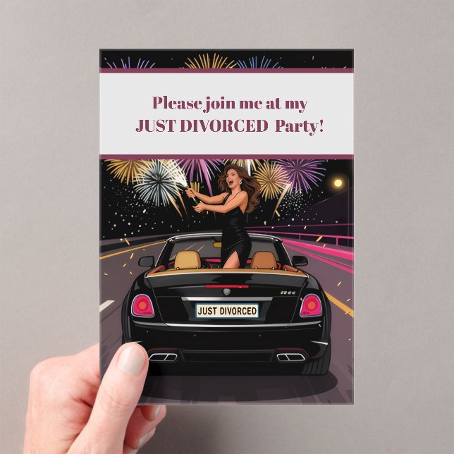Invitation de fête de divorce célébration Juste Di (In situ (ordinateur de poche))