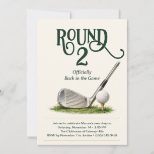 Invitation de fête de divorce de golf Round 2 Crèm