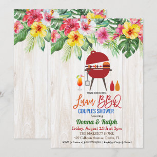 Invitation de fête de douche de couples tropicale