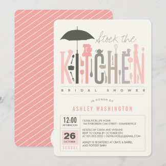 Invitation de fête de douche de mariage de cuisine