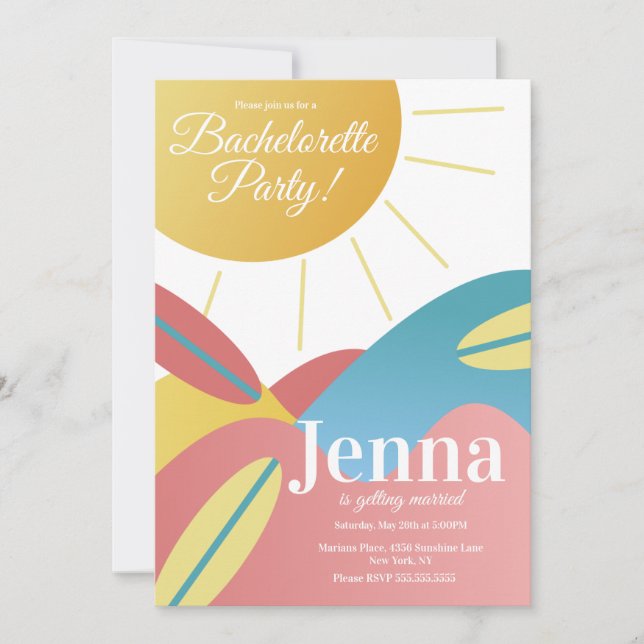 Invitation de fête de douche de mariée célibataire (Devant)