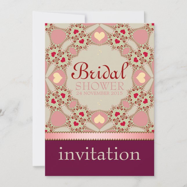 Invitation de fête de douche de mariée Cœurs de ca (Devant)
