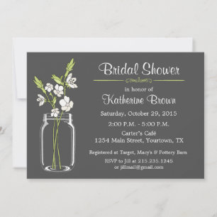 Invitation de fête de douche de mariée en pot Maso
