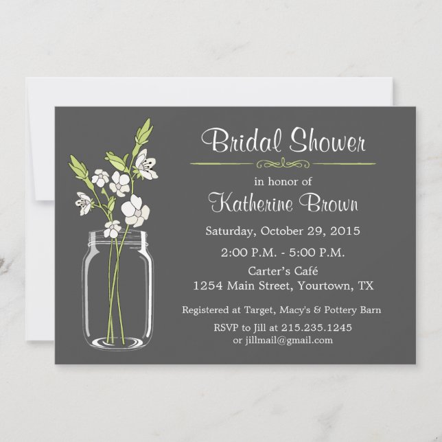 Invitation de fête de douche de mariée en pot Maso (Devant)