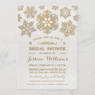 Invitation de fête de douche de mariée flocon de n