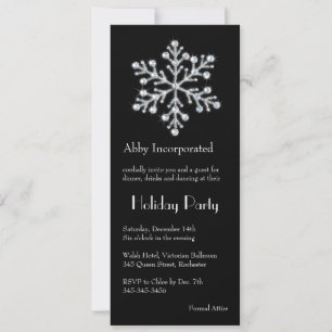 Invitation de Fête de Feu de Neige en Cristal Noir