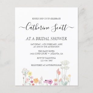 Invitation de Fête de Fiançailles à Fleurs Variées