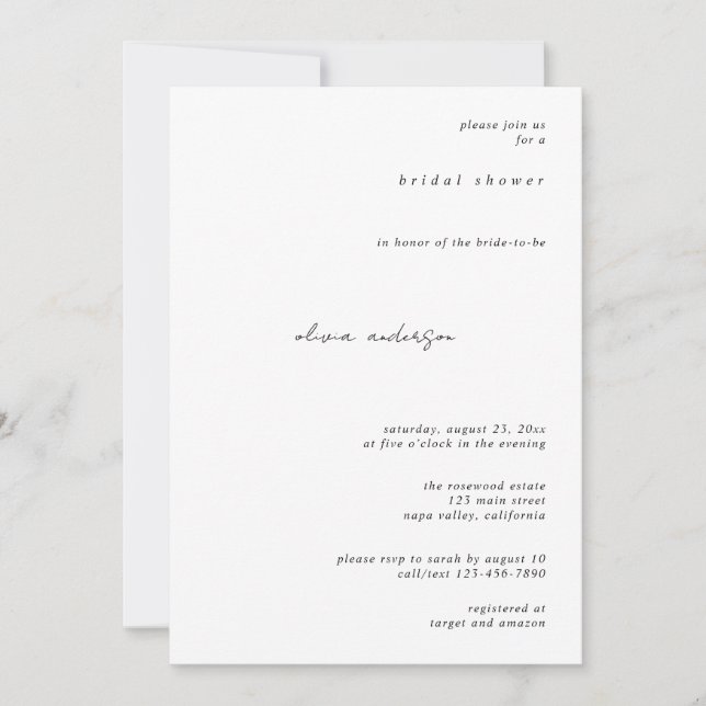 Invitation de Fête de Fiançailles à la Calligraphi (Devant)