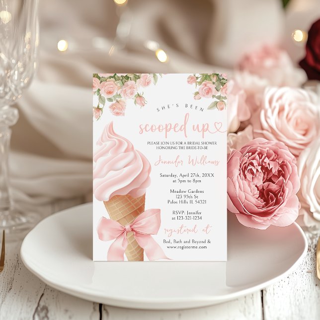 Invitation de Fête de Fiançailles à la Crème Glacé (Créateur téléchargé)