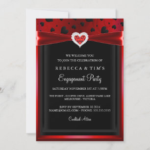 Invitation de fête de fiançailles amoureuse