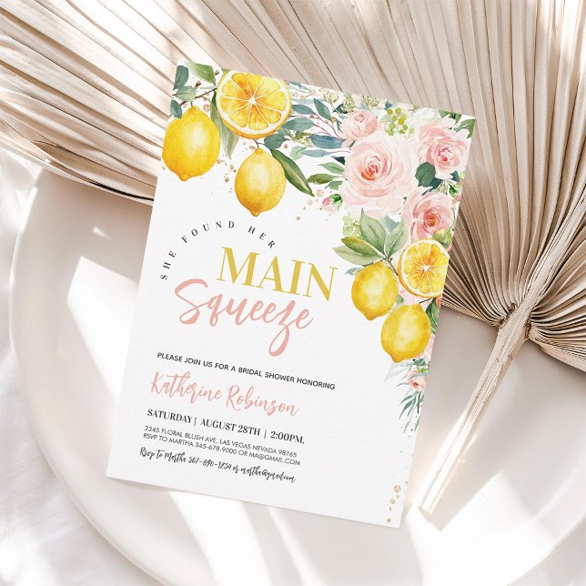 Invitation de Fête de Fiançailles au Citron Floral (Créateur téléchargé)