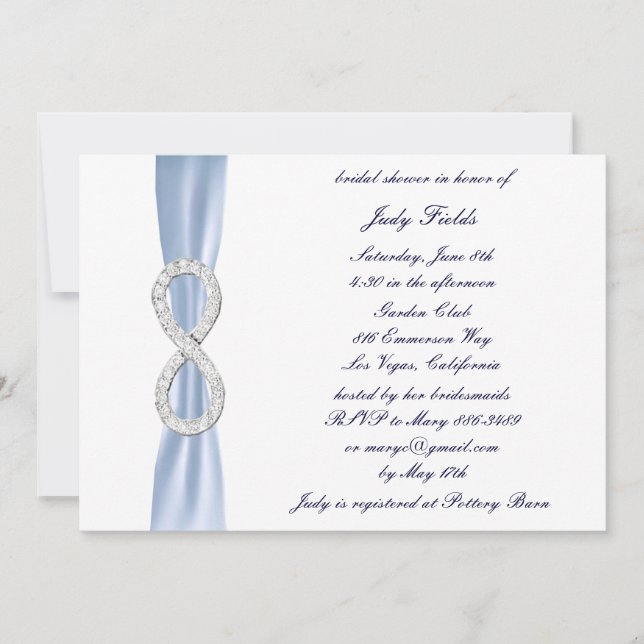 Invitation de Fête de Fiançailles Blue Diamond Inf (Devant)