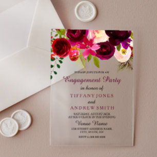 Invitation de fête de fiançailles bohème florale r