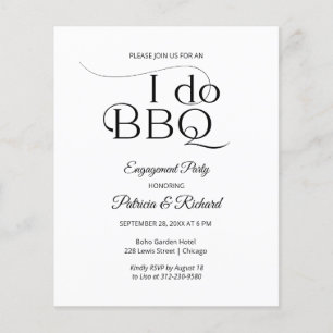 Invitation de fête de fiançailles Budget I DO BBQ