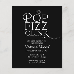 Invitation de fête de fiançailles Budget Pop Fizz 