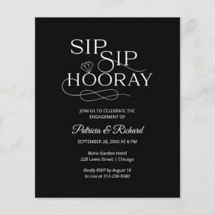 Invitation de fête de fiançailles Budget Sip Sip H