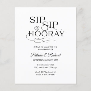 Invitation de fête de fiançailles Budget Sip Sip H