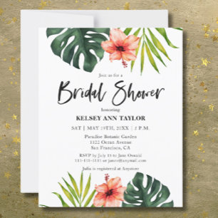 Invitation de Fête de Fiançailles Budget Tropical