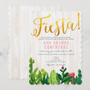 Invitation de Fête de Fiançailles Cactus Fiesta