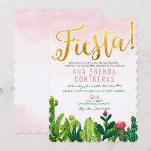 Invitation de Fête de Fiançailles Cactus Fiesta