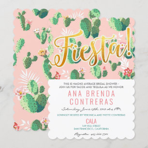 Invitation de Fête de Fiançailles Cactus Fiesta