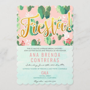 Invitation de Fête de Fiançailles Cactus Fiesta