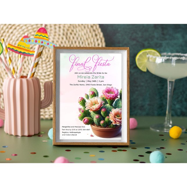 Invitation de Fête de Fiançailles Cactus Fiesta (Créateur téléchargé)