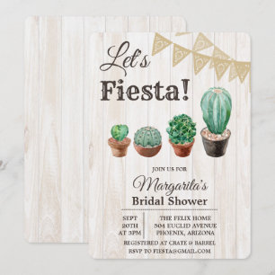 Invitation de Fête de Fiançailles Cactus Fiesta