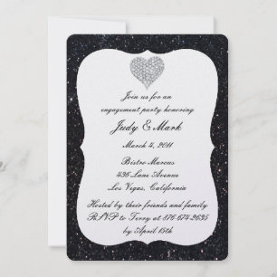 Invitation de fête de fiançailles Cœur de diamant