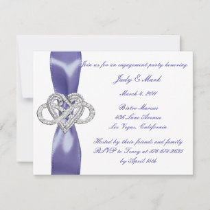 Invitation de fête de fiançailles Cœur d'infini Bl