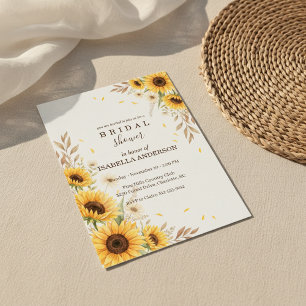 Invitation de Fête de Fiançailles Coin Tournesol S