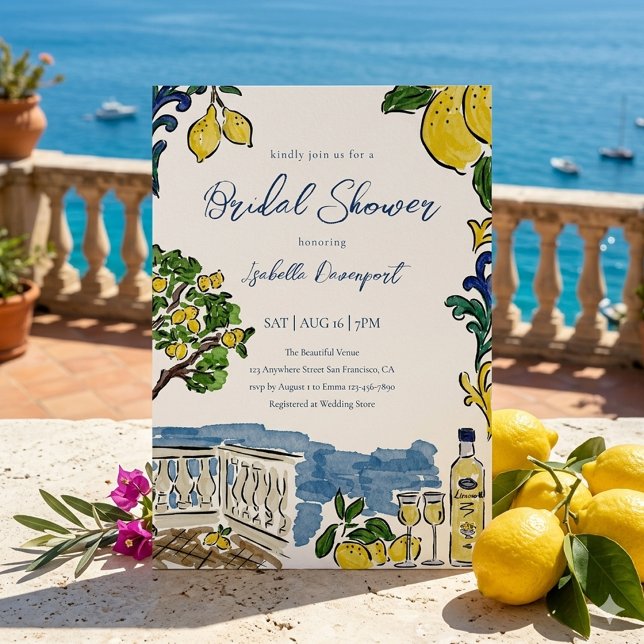 Invitation de Fête de Fiançailles de Citron Italie (Créateur téléchargé)