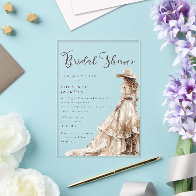 Invitation de Fête de Fiançailles de Cowgirl de l' (Insitu (Mariage))